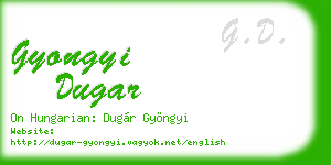 gyongyi dugar business card