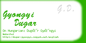 gyongyi dugar business card